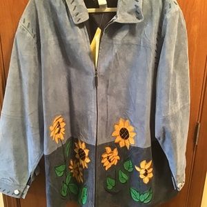 Leather Sunflower Quaker Factory Coat 2x new /tags